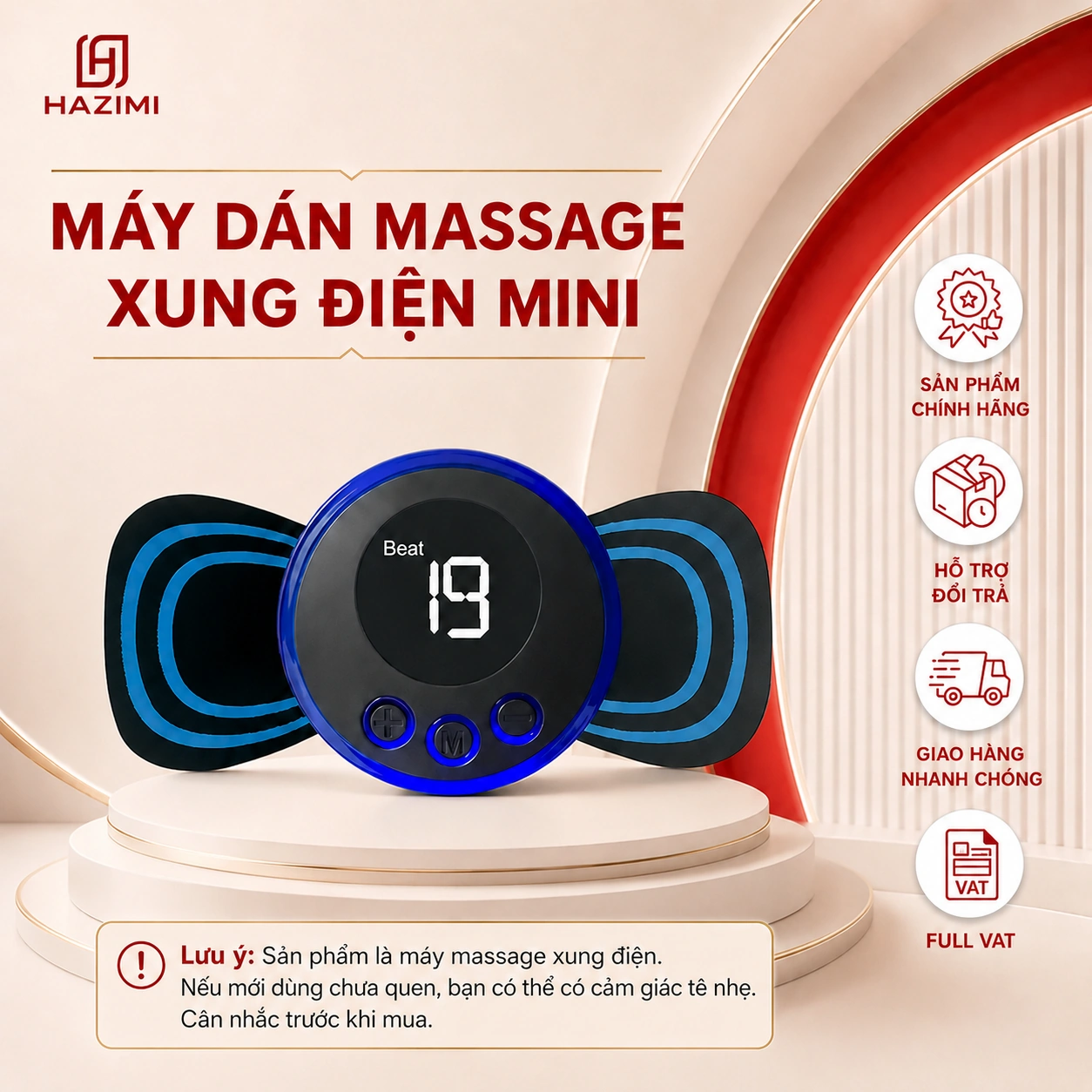 Máy dán massage xung điện mini HAZIMI chính hãng