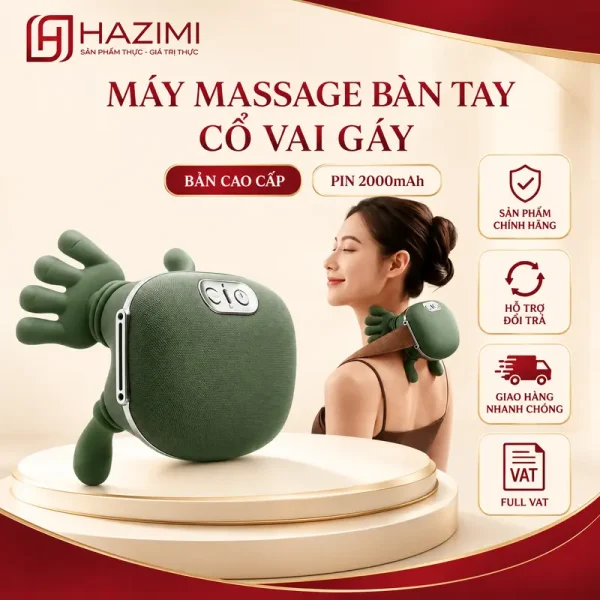 Máy massage bàn tay cổ vai gáy HAZIMI pin 2000mAh Full VAT