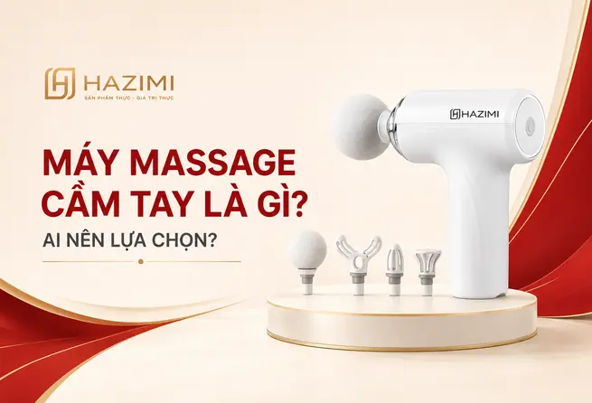 Máy massage cầm tay HAZIMI với bốn đầu massage thay thế